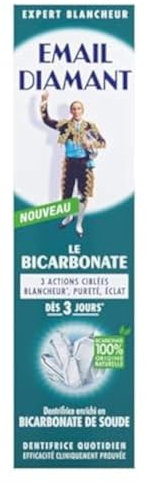 Email Diamant Bicarbonate Dentifrice Enrichi en Bicarbonate de Soude Blancheur, Pureté/Éclat dès 3 Jours, 75 ml