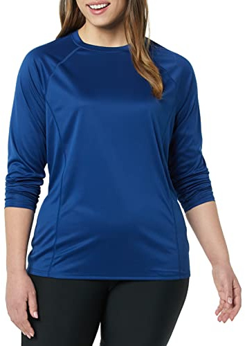Amazon Essentials Camiseta de Manga Larga para Mujer, Azul Marino, 14