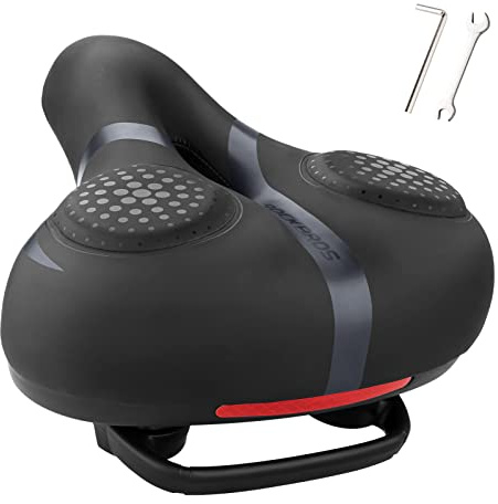 ROCKBROS Bike Seat for Men Women Comfort Wide Gel Bike Seat Replacement,Breathable Waterproof Padded Bicycle Saddle, Compatible with Cruiser/Mountain/Fat Bikes