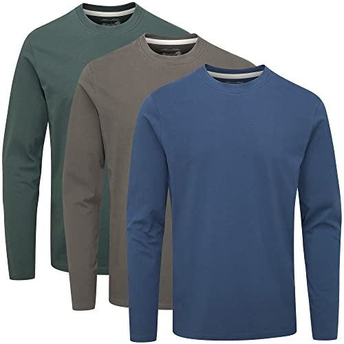 Charles Wilson T-Shirt Girocollo Semplice a Maniche Lunghe in Confezione da 3 (L, Dark Essentials 31 (0822))