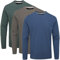 Charles Wilson 3 Pack Long Sleeved Plain Crew Neck T-Shirt (L, Dark Essentials 31 (0822))