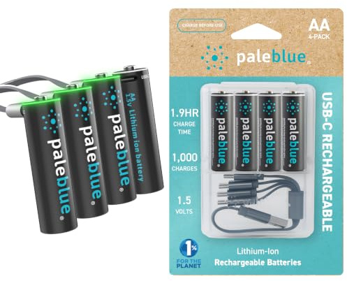 Piles Rechargeables USB-C PALEBLUE AA LR06 HR06