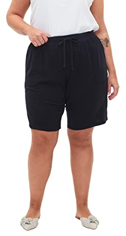 Zizzi Damen Große Größen Shorts Baumwolle Taschen Gr 46-48 Night Sky