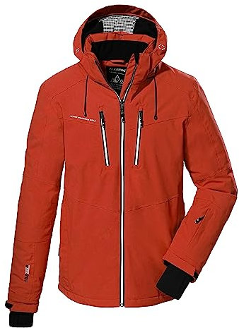 killtec Herren Skijacke/Funktionsjacke mit abzippbarer Kapuze und Schneefang KSW 44 MN SKI JCKT, dunkelorange, L, 38698-000