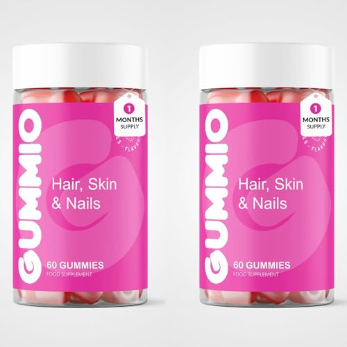 Biotin Gummies, Hair Growth, Nail Strengthener & Skin Support, Hair Skin & Nails Vitamin, 60 Gummies, Vitamin Supplement, Hair Growth, Nail Strengthener & Skin Support, (Pack of 2)