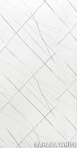 tocdesign | Wandpaneel in Marmoroptik/Granitoptik - Alternative zu Naturstein, Wandfliese, Badfliese, Küchenfliese - Ideal für Küchenrückwand, Badezimmer, Innenbereich | Sahara White