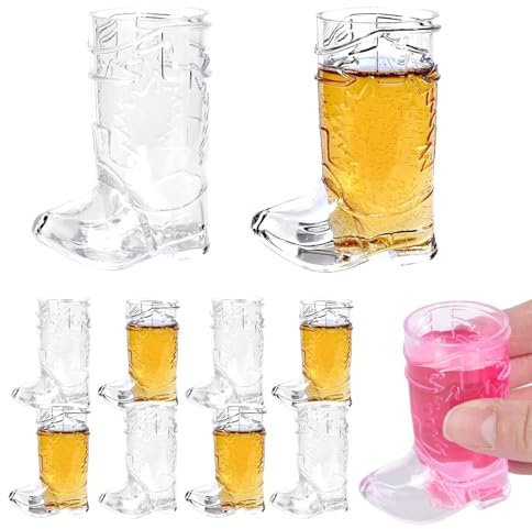 Tazas transparentes para botas de cerveza, tazas de botas de, 10 tazas de cerveza de 1 onza, juego de tazas compactas de botas de, recuerdos de fiesta de para fiestas,