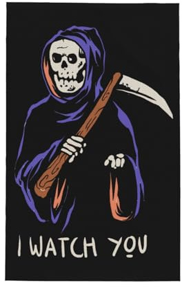 ASEDFGT The Skeleton with The Scythe Kitchen Towels 16x26 Inch Dish Towels for Kitchen Soft Quick Dry Microfiber Cleaning Cloths Reusable Hand Towels Bar Towels