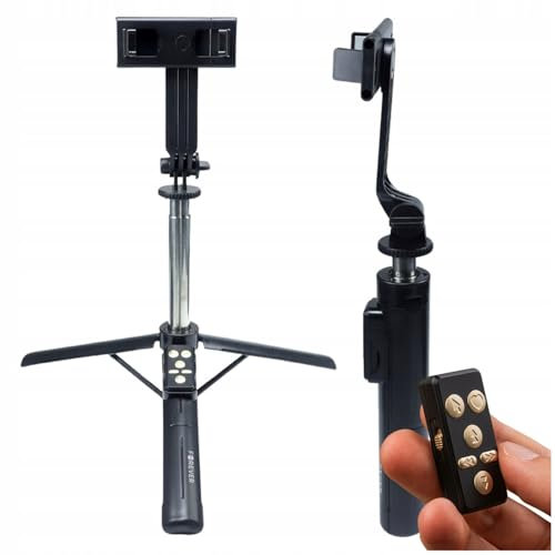 Forever Palo Selfie para Smartphone Negro - Tripode para Movil con una Longitud de 100cm y Rotación de 360° - Trípode para Movil y Selfie Stick en Uno - Palo Selfie Bluetooth para Android e iOS