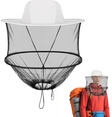 Sombrero de Mosquitera, Sombrero Antimosquito, Sombrero De Velo De Apicultor De Apicultura, Mosquitero Sombrero de Pesca, Mosquito Head Net Foldable Hat, para Pesca Cámping, Jardinería, Senderismo (A)