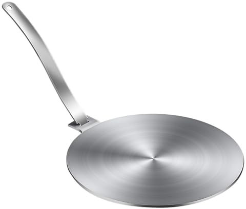 Adattatore Induzione, Piastra Termica Per Piano Induzione, Diffusore Calore Acciaio Inox 430 - Con Manico Amovibile Per Scongelamento/Cottura Lenta (22.7x20cm O 26.8x24cm)