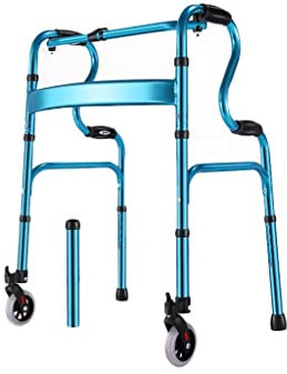 MYXJX Cadre de Marche, Marcheur de mobilité réglable en Hauteur de 82-94Cm, Aide à la Marche en Alliage d'aluminium léger Marcheurs d'entraînement Confort Voyage Ch(Blue)