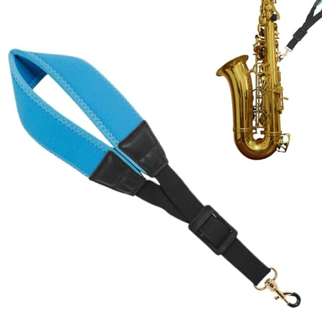per sassofono con gancio in metallo - tracolla imbottita regolabile | Fascio di supporto per sax in nylon morbido per sassofoni di baritono soprano alto e clarinetto | Accessorio m