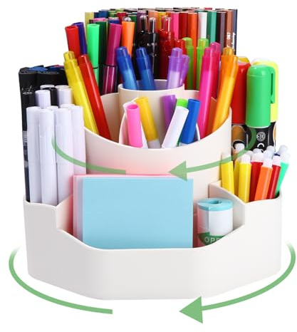Organisateur de Bureau Rotatif Porte-Stylos Pivotant Rotatif Pot a Crayon