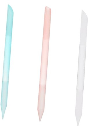HAMPPLIES Lima per Unghie Portatile 3 Pezzi in Vetro Cilindrica Design Unico per Lucidatura Professionale, per Saloni e Uso Domestico