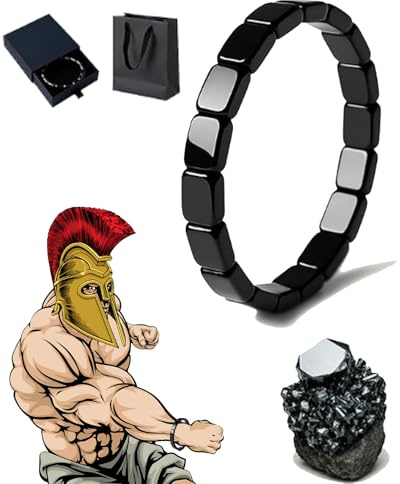 Izbdcy Hematite Bracelet, 2025 New Hematite Bracelet Men - Natural Way to Reclaim Your Masculine Edge, Legendary Hematitefor Men - Inspired by Roman Generals & Viking Warriors (1Pcs)