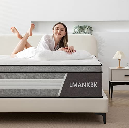 LMANKBK King Mattress 5FT Hybrid 150x200x25cm,Height 25CM Memory Foam & Pocket Springs, 7 Zone Orthopedic, Medium Firm, Motion Isolation, Edge Support,Mattress in a Box(150 * 200CM)
