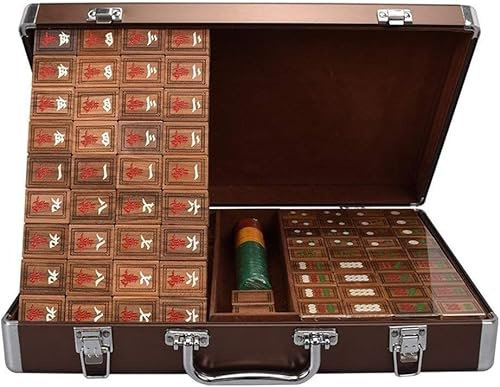 Mahjong Aluminium Box Resor Familj Fritid Traditionell kinesisk spel Mahjong