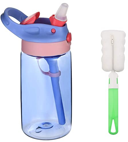 flintronic 480 ml drickflaska barn sugrör – lila