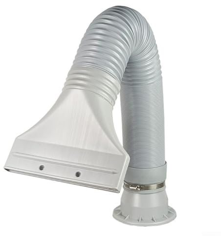 PureBowlic Manguera de escape ajustable para aire acondicionado, secadora y ventilación, flexible, 0,7-1,7 metros, 100 mm de diámetro, plástico flexible de 360 grados, color gris, fácil instalación