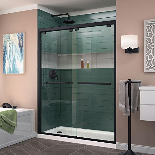 DreamLine Encore 50 - 54 inch W x 76 inch H Semi-Frameless Bypass Shower Door in Matte Black