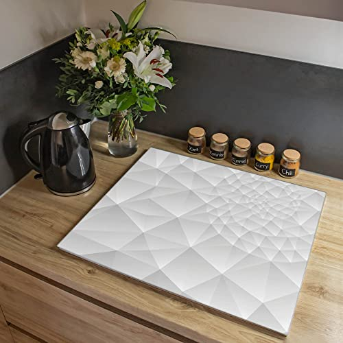 banjado® Herdabdeckplatte Glas 1-teilig 60x52 cm/Schneidebrett Herdabdeckung mit Motiv Nautilus/Herdabdeckplatten Ceranfeld 1teilig / Schneidebrett Glas individuell einsetzbar