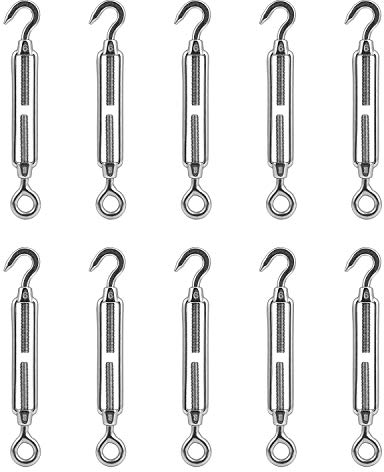 Hseamall, Spannschloss mit Haken und Öse, 304 Edelstahl, Spannschnallen, Draht-Spanner für Seil, Kabel, Spannschloss M6 Haken und Öse