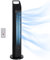 HOMCOM Tower Fan, Electric Cooling Fan with Remote, 75° Oscillating, 3 Speed 3 Modes, 4H Timer, Quiet Standing Bladeless for Bedroom Office, Black