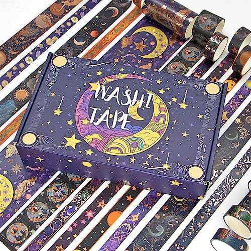 Jniseger Washi Tape Set 29 Rollen, Magic Themed Dekorative Papierbänder für Journaling, Scrapbooking Zubehör, Planer, DIY Handwerk, Geschenkverpackung