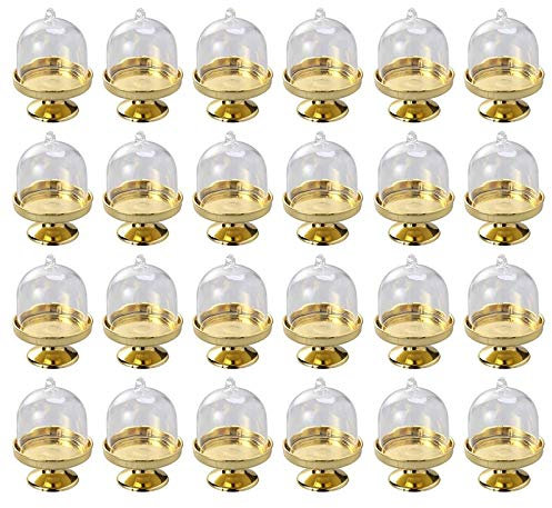 Plookyoe Mini Tortiera - Mini Tortiera con Supporto e Coperchio Un Cupola, Mini Teglia da Dessert 24 Tazze Singole