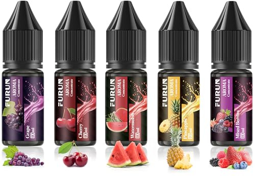 FURUN Concentré d'arômes 5 x 10 ml - Arôme alimentaire hautement dosé - Mélange facile - Pour la cuisson au four, dans les aliments et les boissons