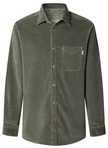 Pepe Jeans herr Clayton skjorta, brun (sten beige), L, Brun (sten beige), L