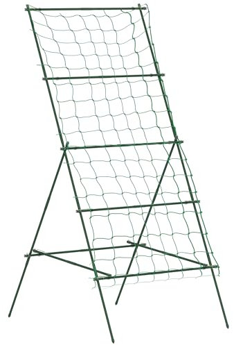 Outsunny Supporto per Pomodori a forma di A a Livelli Regolabili con Rete, Sostegni per Pomodoro in Acciaio, PE e PP, 101x133x227 cm, Verde
