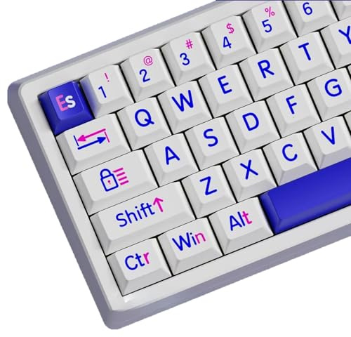 PICCOLO BLUE Keycaps PBTS Dye Sublimations altezza originale Big Letter KeyCap per 60 80 61 64 68 75 tastiere meccaniche