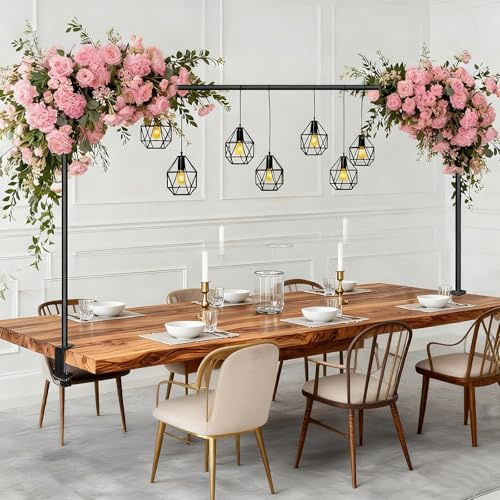 Kit arco per palloncini, arco per palloni da tavolo, supporto per arco da tavolo regolabile in metallo, 80 cm - 250 cm, per matrimoni, feste, decorazioni, compleanni