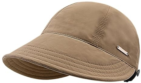 Gorro de Mujer 2026 Sombrero Plegable Para El Sol, UPF, Ala Ancha, Verano, Al Aire Libre Playa, Viajes, Visera, Sombrero Deslizado, Sombrero de Verano Gorra de Protección UV Gorra de Visera, caqui