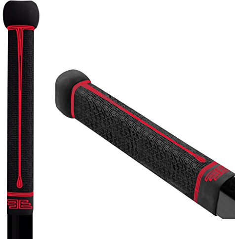 Buttendz Flux Z Hockey Stick Replacement Grip - Reusable Design, Large Knob Player Grip to Maximize Power, Accuracy and Stick Control, Fits All Stick Sizes (Black/Fire Drip)