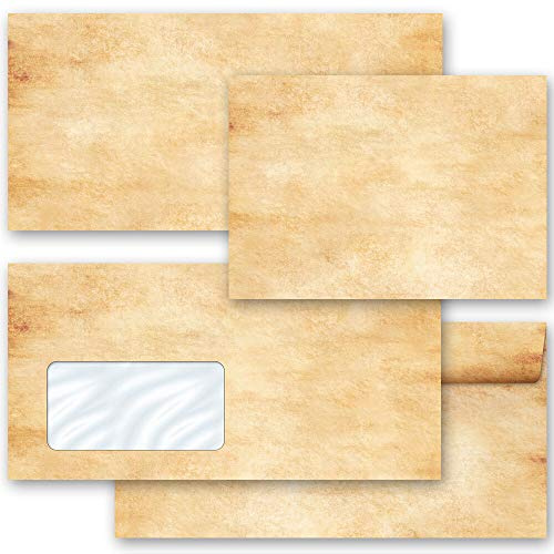 Motif envelopes Parchment Antique & History 50 envelopes (windowless) DIN Long (220x110 mm) | Paper-Media