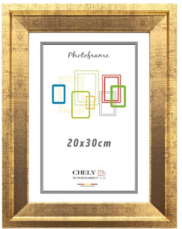 CHELY INTERMARKET | 47C2C | Marco de Fotos 20x30cm MOD-224 (Dorado) | Estilo Barroco | Marco de Madera para decoración de casa | Fotografías de Boda | Listado de Precios (224-20x30-0,60)