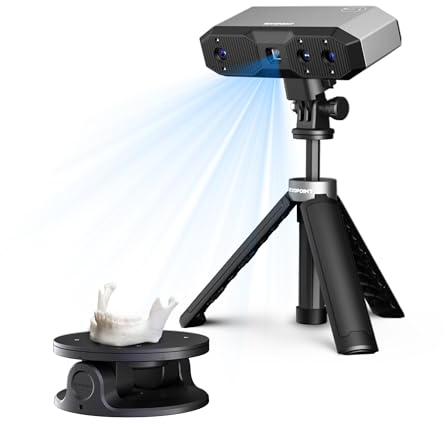 Revopoint MINI 2 Handheld 3D Scanner für 3D Druck, 0.02mm Präzision, 16 fps schnelles Scannen, Industrielles Blaulicht, Portabler Farb-3D-Modellscanner für Dental, Schmuck & kleine Objekte, Advanced