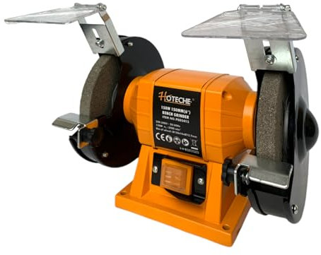 Smerigliatrice mola da banco da 150W 2980 Giri/min Diametro Disco 150mm smerigliatrice elettrica doppia mola affilatrice da banco con schermi protettivi in plexiglass e Piedini in gomma antivibrazione