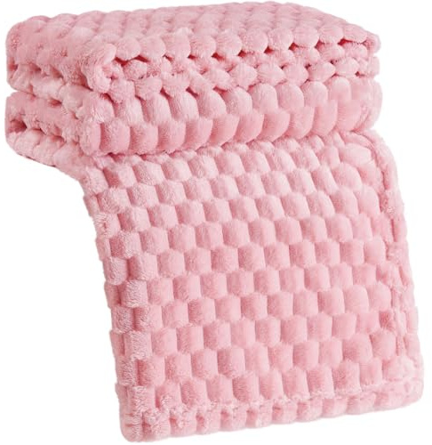 Baodan Dog Blankets Washable Soft Fleece, 100x80 cm Puppy Blankets for Medium Large Dogs and Cats, Cozy and Warm Pet Throw Blanket - Pink