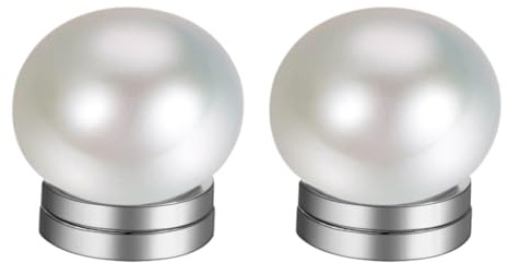 Flongo Orecchini a clip magnetici con perle per donne: finto plug senza lobi Orecchini a clip Orecchini magnetici con perle in acciaio inossidabile Orecchini a clip senza piercing Perla rotonda bianca