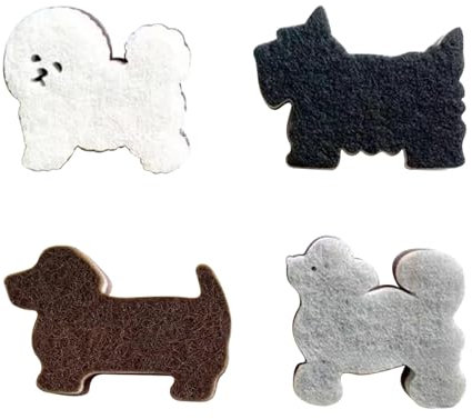 Esponjas De Cocina 4 Pack Estropajo para Lavado De Platos Perrito Cute excepcional para Cocina Fregadero Baño Y Macetas Estropajo Multifuncional para Limpieza Eficaz Y Práctica