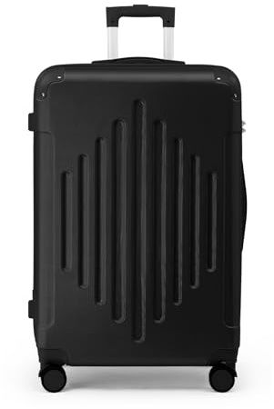 LEADZM Valise Grande Taille Rigide en ABS (Noir, XL/75cm) | 4 roulettes Spinner, Coins Renforcés, Serrure à Combinaison, ABS avec Coins Renforcés - Bagage Cabine/Soute