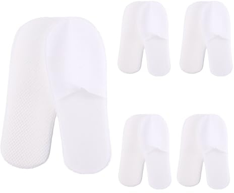 XXLKVSK 5 Pairs Disposable Slippers Hotel Slippers Women Men Indoor Slipper Closed Toe Spa Slipper for Guests Hotels Bathrooms Spas