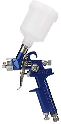 MasYosh Pistola a Spruzzo per Aerografo HVLP, Ugello in Acciaio Inossidabile da 0,8 Mm 1,0 Mm con Controllo del Fluido e Valvola di Regolazione Dell'aria, per il Risparmio della Vernice e (Diametro