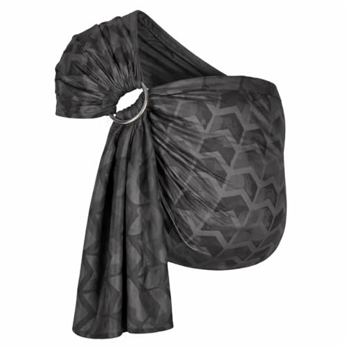 Hoppediz Ring-Sling, Baby-Tragetuch ab Geburt, 100 % kbA-Baumwolle, Design Amsterdam black