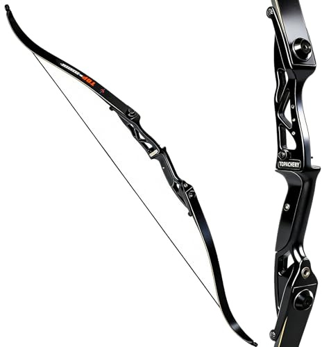 Toparchery Archery 56 Black Hunter Recurve Bow Takedown Hunting Recurve Bow Metal Aluminum Riser Crack-Resistant Design for Hunting & Competition Archery Right Hand Black Long Bow(24lbs)