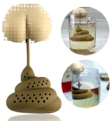 Boule à thé cadeau pour les amateurs de thé - Passoire à thé en silicone en forme d'éléphant blanc pour thé en vrac - Porte-sachet de thé amusant pour Noël, adultes - Filtre à thé en forme de crottes